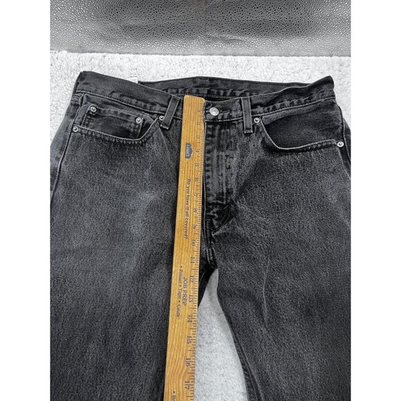 Levi’s 505 Black Denim Jeans Mens 36x32 Regular Fit Straight - Picture 4 of 11